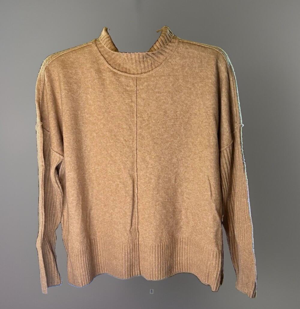 Simply Vera Vera Wang Camel Cowl Neck Knit Cashmere Blend Pullover Sweater L